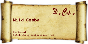 Wild Csaba névjegykártya
