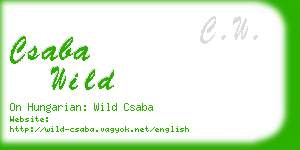csaba wild business card